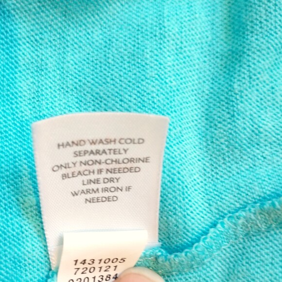 J. Jill Love Linen Turquoise Blue Long Open Cardigan Jacket XS Generous Fit - Picture 8 of 9